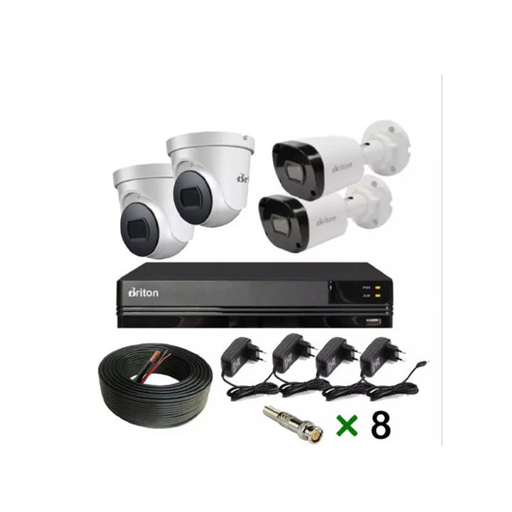 پکیج دوربین مداربسته برایتون UVC85D85 Package 4ch Briton 2 megapixel AHD CCTV camera